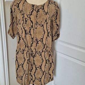 Snake Print Tan and Black Dress